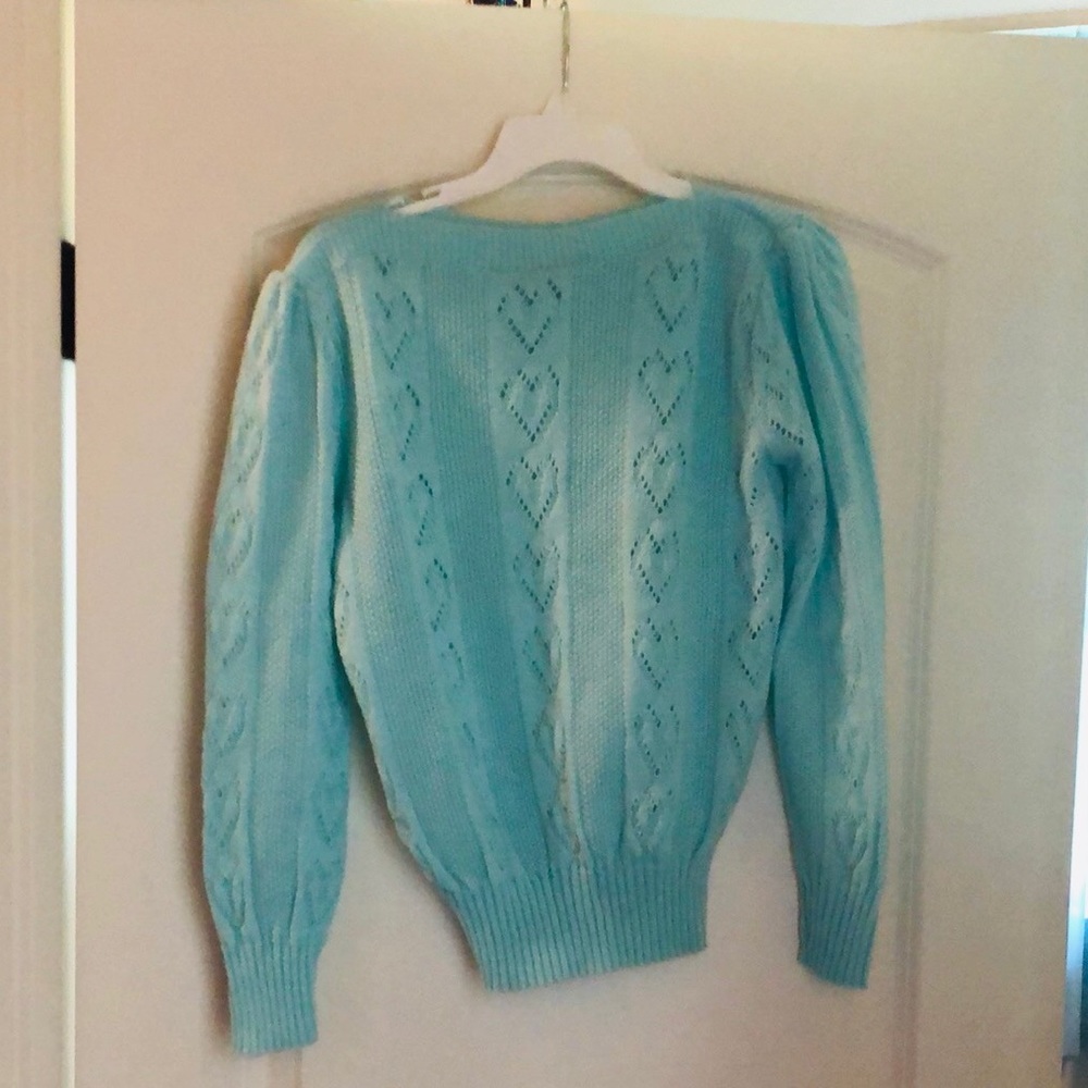 Teal heart sweater